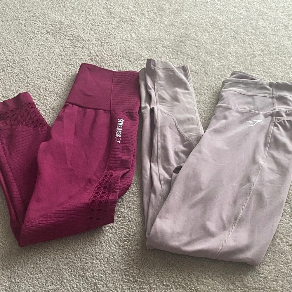 Gymshark 2 pair workout leggings. Mediums. - Picture 2 of 8